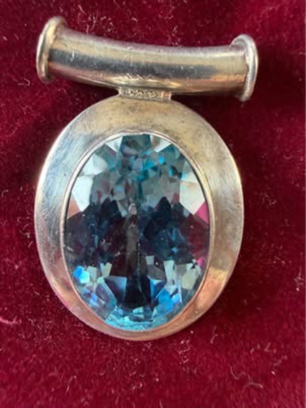 Blue Topaz Pendant 925 Setting